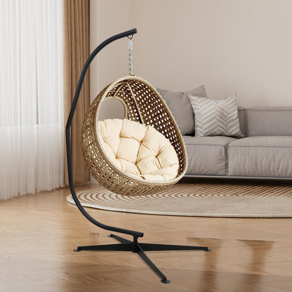Hangstoelstandaard – Schommelstandaard – Hangstoel Frame – Hangmat Standaard – Zwarte Metalen Steun – Extra Lang 210 cm – Draagkracht 150 kg
