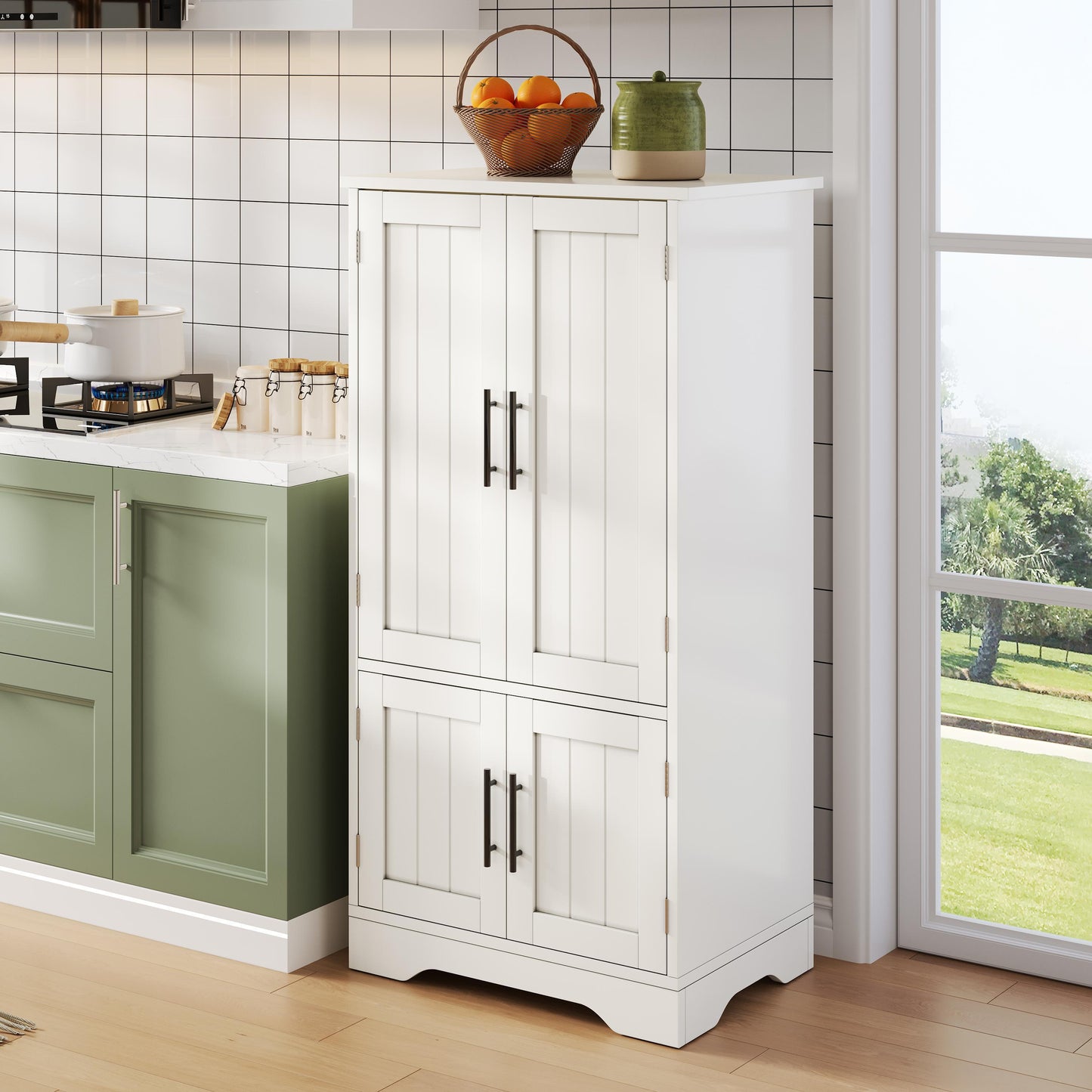 Keukenkast – Opbergkast – Dressoir – Buffetkast – Kastenmeubel – Wit – 120x60x40 cm – Verstelbare Legplanken & Magneetsluiting