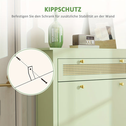 2-door Shoe Cabinet, Shoe Rack with Drawers, Shoe Rack, Shoe Cabinet for 12 Pairs of Shoes, Shoe Storage for Entrance Areas and Hallways, 88 X 30 X 120cm, Green