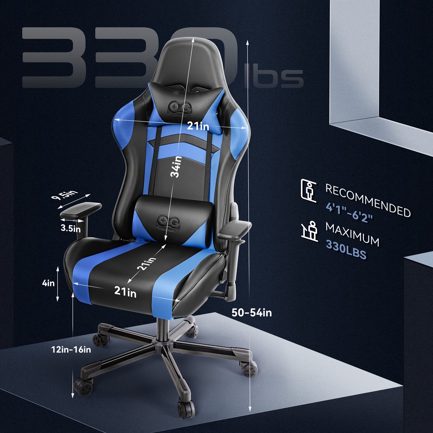 Gamestoel – Gaming Stoel – Game Stoel – Gaming Chair – Bureaustoel – PU-leer – Verstelbare Rugleuning Tot Slaapstand – 3D Verstelbare Armleuningen
