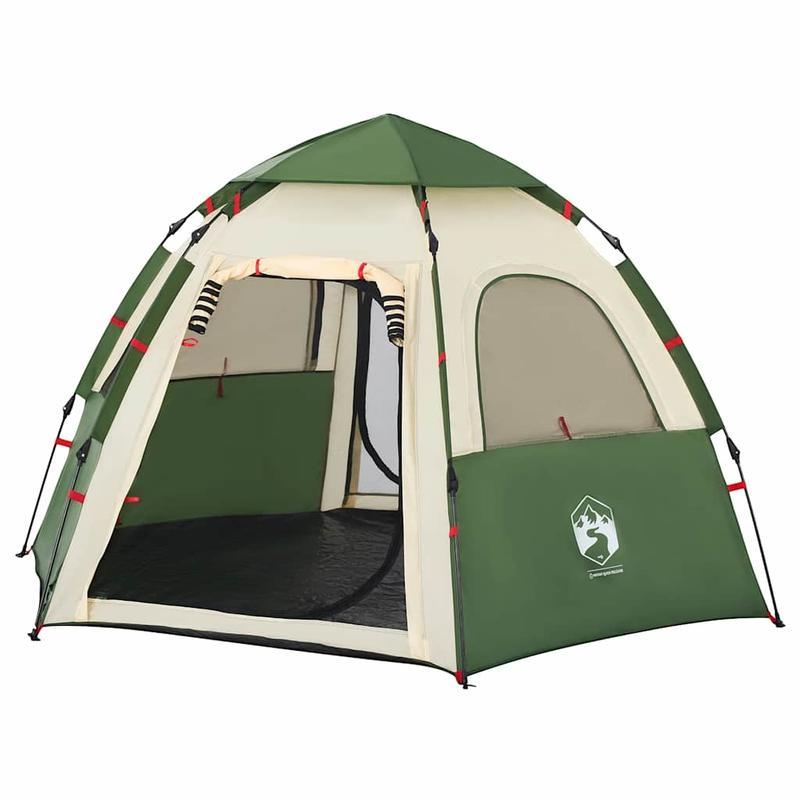 4-Persoons Tent – Familie Tent – Kampeertent – Outdoor Tent – Groene Tent – Quick-Open Systeem – Weerbestendig Polyester