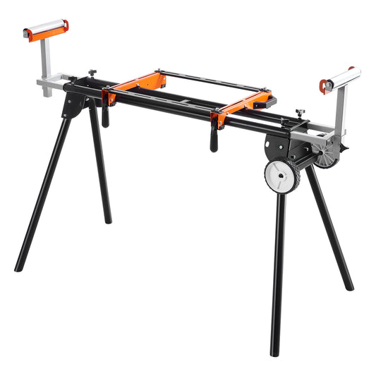 Verstekzaagonderstel – Zaagtafel – Verstelbaar Onderstel – Inklapbaar Werkbank – Werkplek Versterker – Draagvermogen 250 kg – Staal – Inklapbaar Met Wielen