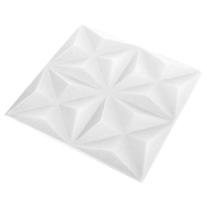 48 st Wandpanelen 3D origami 12 square meter 50x50cm wit