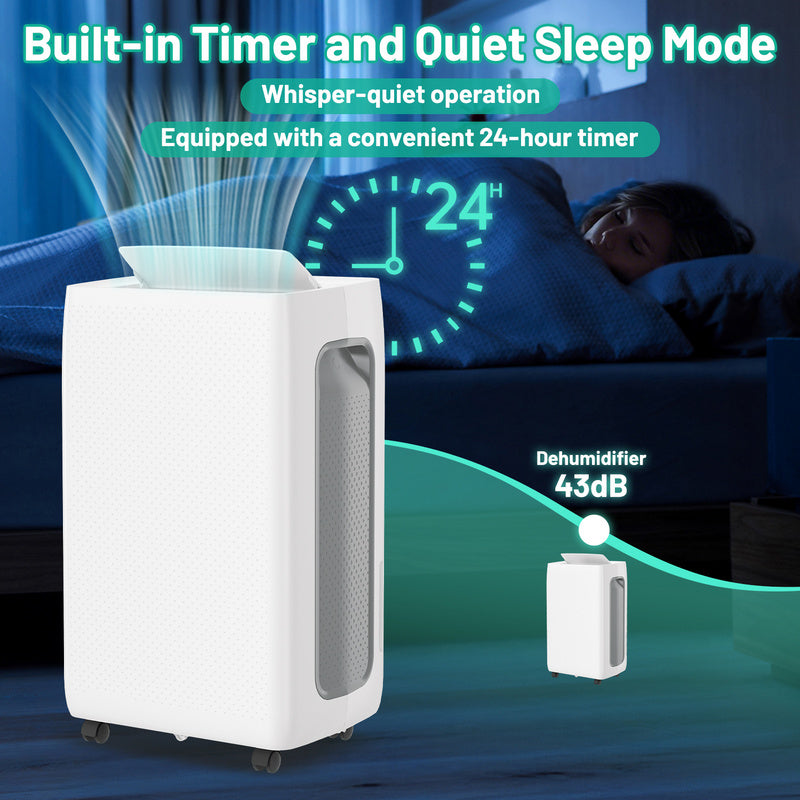 Luchtontvochtiger – Vochtvreter – Dehumidifier – Vochtbestrijder – Wasdroger – 26L per Dag – Wifi Bediening – Stil – Timer 24 Uur