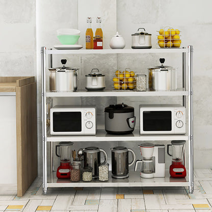 Keukenrek – Opbergrek – Gootsteenkast Organizer – Keukentrolley – Keukenorganizer – RVS Staal – 4 Niveaus – Max. 50 kg Draagvermogen