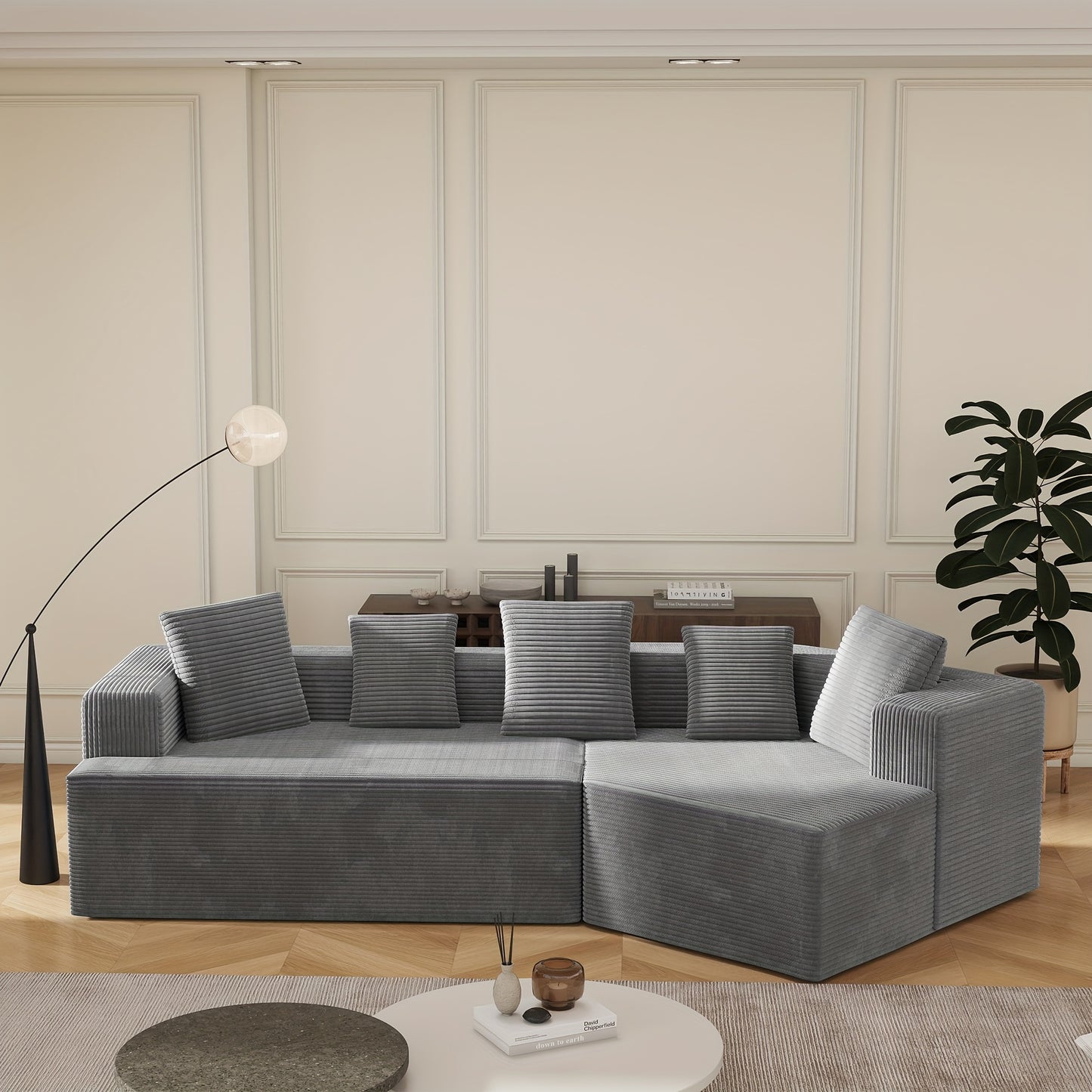 312cm (12.5" Wide) Modular Sectional Sofa - No Assembly Required, Fully Compressed Packaging, Plush Cushions & Sturdy Frame - Modern Living Room Couch for Apartments, Houses, Offices - Easy Delivery & Space-Saving Design - Bl