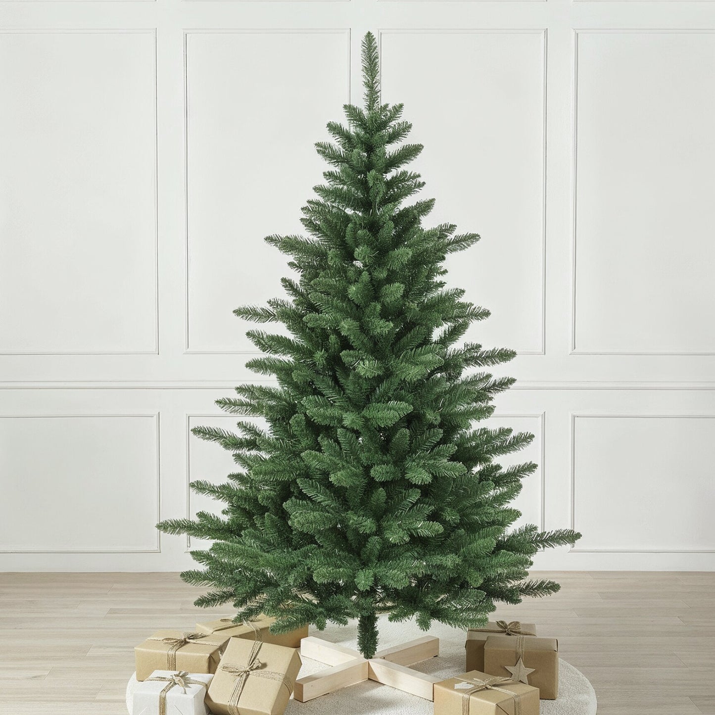 210 cm Artificial PVC Fir Tree | Stable Cross Base, Easy to Assemble, Ideal for Christmas Celebrations, Classic Style by SALCAR