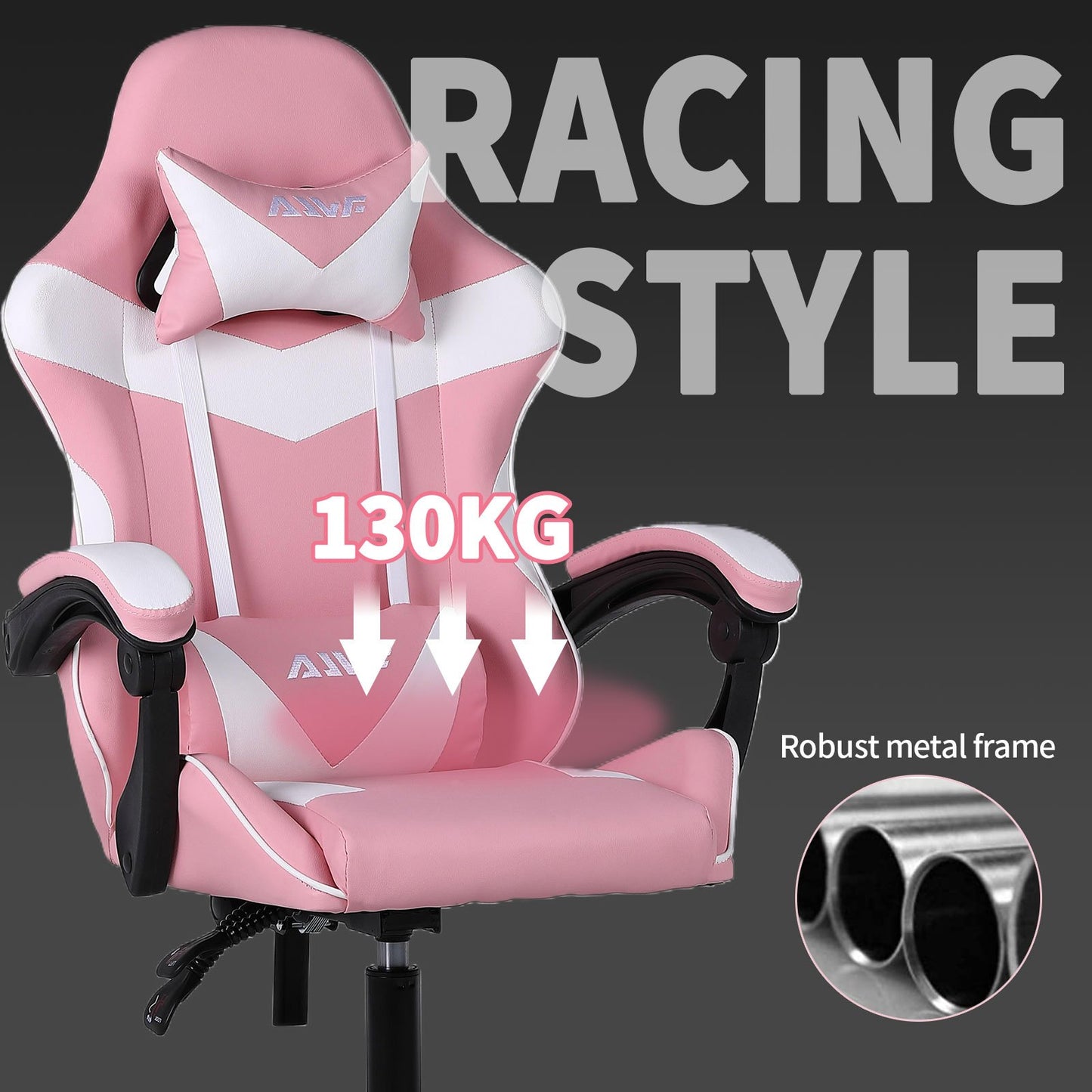 High-Back Gaming Chair PC Office Chair Computer Racing Chair PU Desk Task Chair Ergonomic Executive Swivel Rolling Chair with Lumbar Support for Back Pain Women, Men