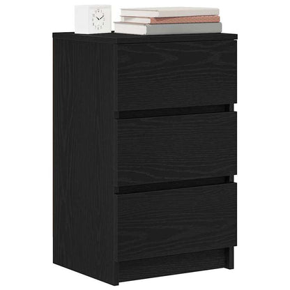 Nachtkastje – Bedkastje – Slaapkamerkastje – Nachtmeubel – Opbergkastje – Set Van 3 Zwarte Nachtkastjes – Compact 39x35x65 cm – 3 Lades Met Hoog Draagvermogen