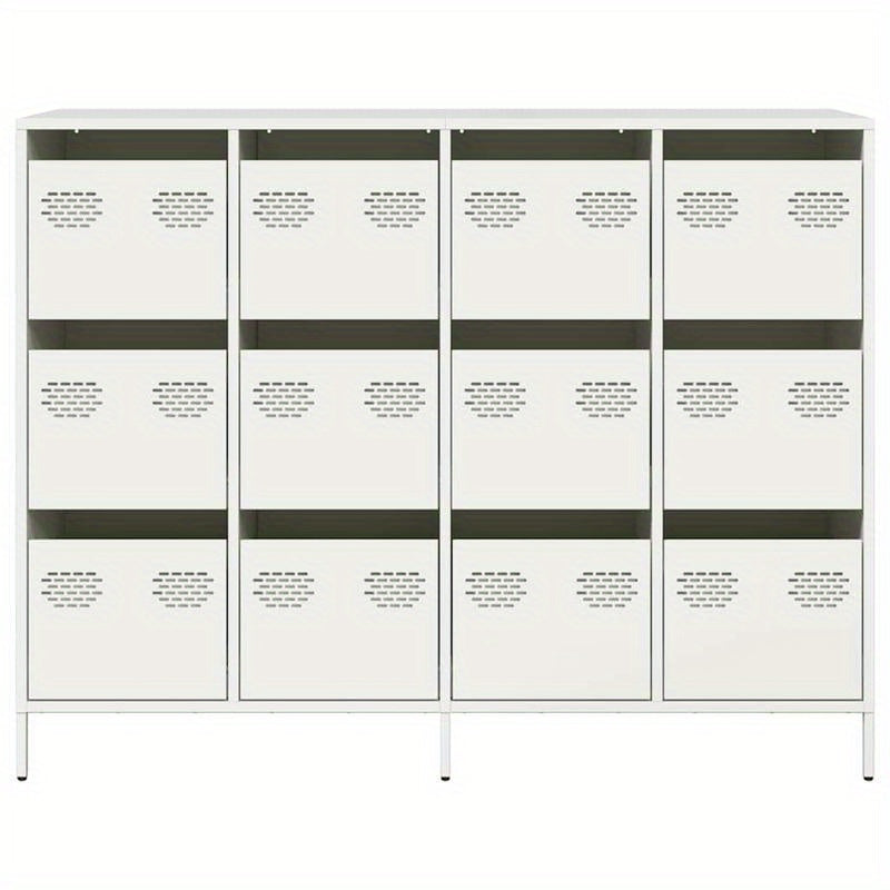 Dressoir – Sideboard – Opbergkast – Ladekast – Commode – Modern – Metaal – 12 Lades – Koudgewalst Staal – 135x39x103,5 cm