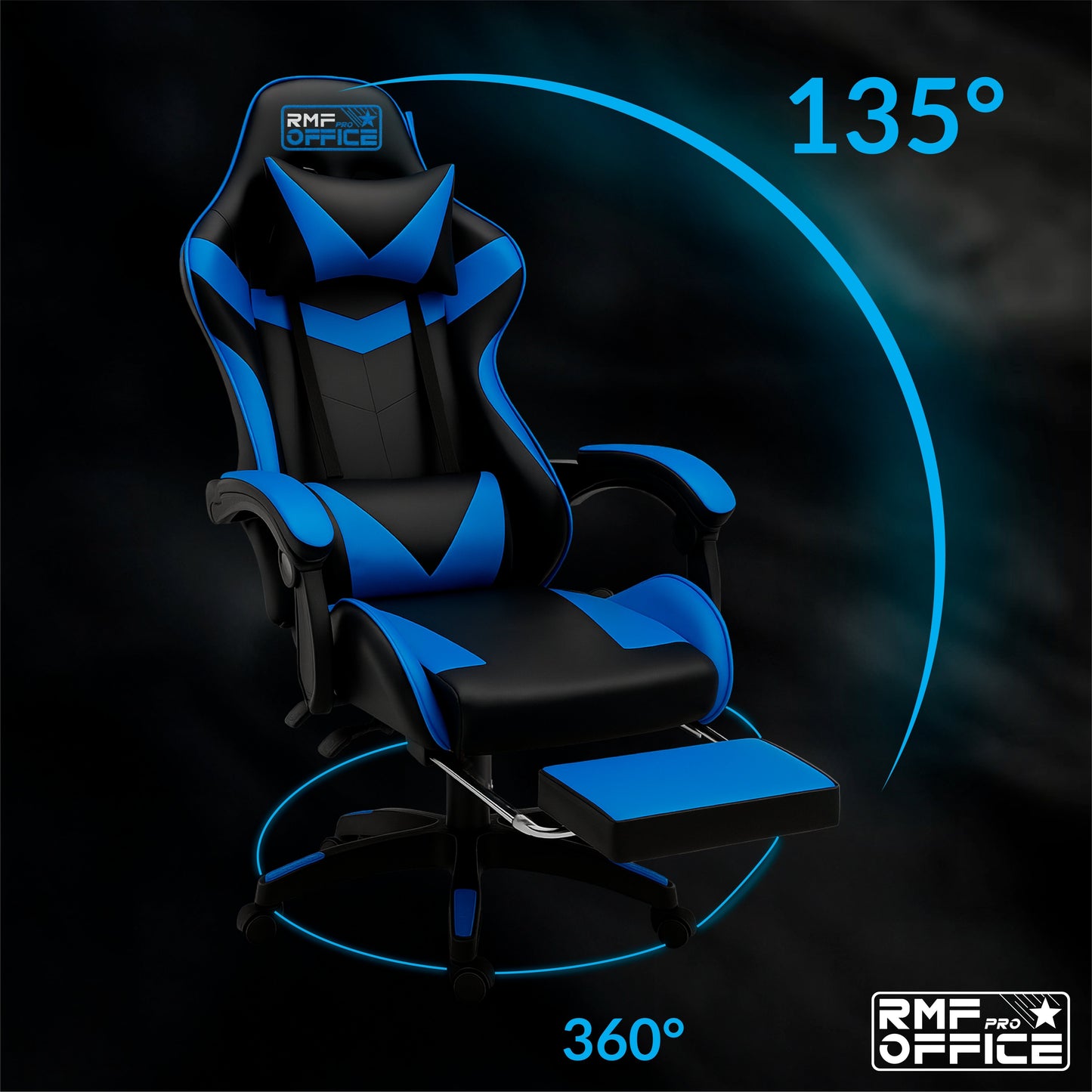 Gamestoel – Gaming Stoel – Gamestoel Bureaustoel – Gaming Chair – Ergonomisch Design – Verstelbare Hoogte en Inklapbare Voetsteun – Zwart
