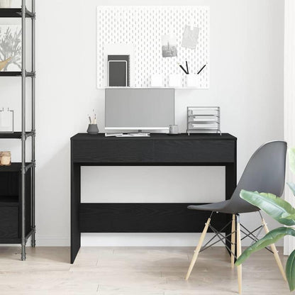 Bureau – Computertafel – Schrijftafel – Werkbureau – Kantoormeubel – Zwart Eiken – Spaanplaat – Ruime Werkplek 101x50x76,5 cm – Handige Opbergruimte