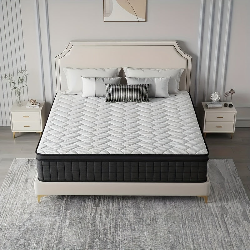 Queen Size Independent Pocket Spring Mattress | Memory Foam, Ergonomic Design, Medium Firmness, Luxurious Soft Comfort, Gray Wedding Mattress