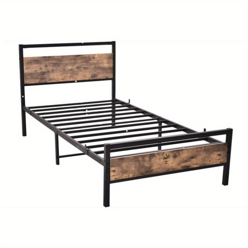 Tweepersoonsbed – Bedframe – Metalen Bed – Slaapbed – Logeerbed – 140x200 cm – Stevig Stalen Frame – MDF Hoofdeinde