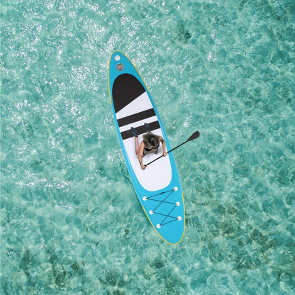 Opblaasbaar Stand-Up Paddleboard – SUP Board – Paddle Surfboard – Watersportboard – Yoga Board – Blauw – Draagvermogen 150 kg – Inclusief Aluminium Peddel