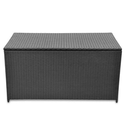 Opbergbox Tuin – Tuinkussenbox – Tuinkist – Tuinopbergkast – Tuinbox – Gevlochten Rattan – Zwart – 120x50x60 cm – Duurzaam & Veelzijdig