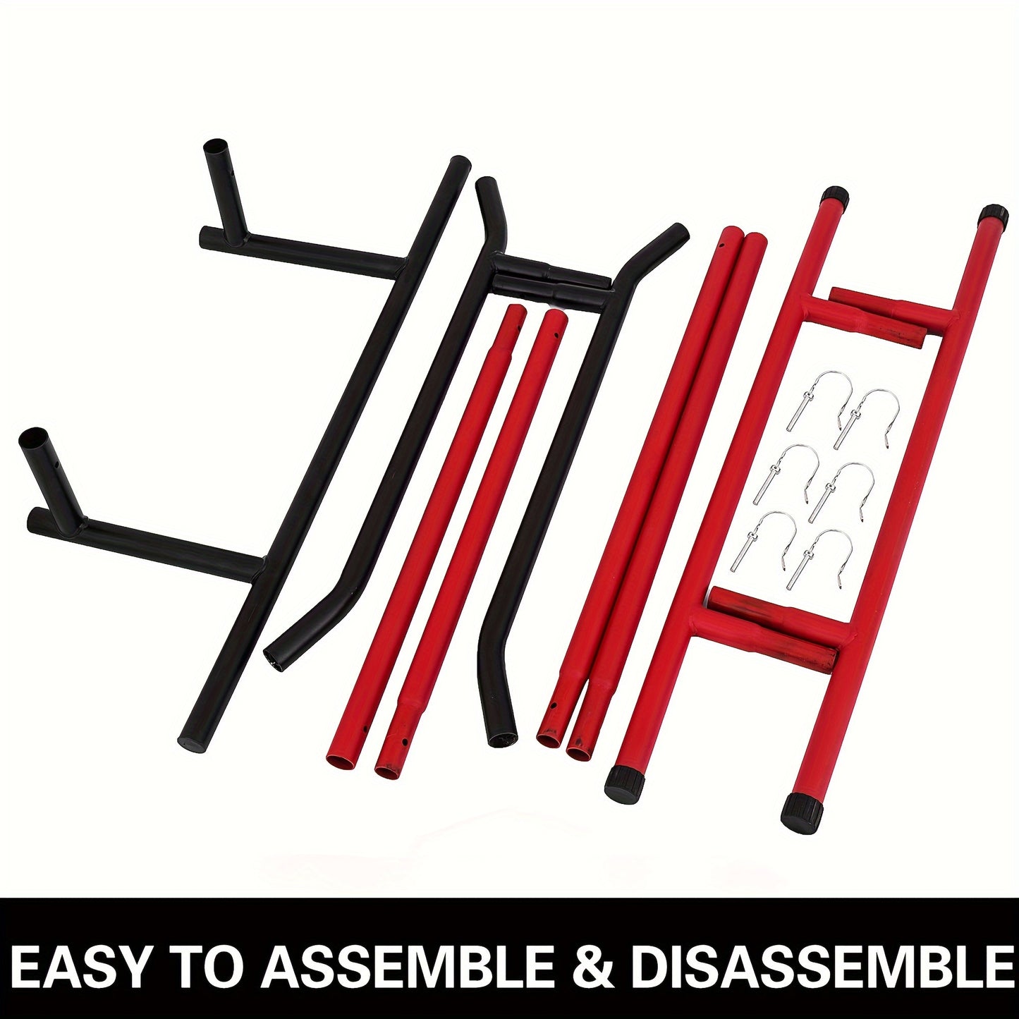 Pull Up Station 99.79KG Adjustable Power Tower Dip Station Multi Function Pull Up Dip Bar Tower, Pull Up Bar For Home Gym Strength Training Dip Stands, Red & Black