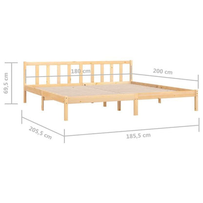 Houten Bed – Grenen Bed – Massief Bed – Slaapkamerbed – Bedframe – 180x200 cm – Duurzaam Massief Grenenhout