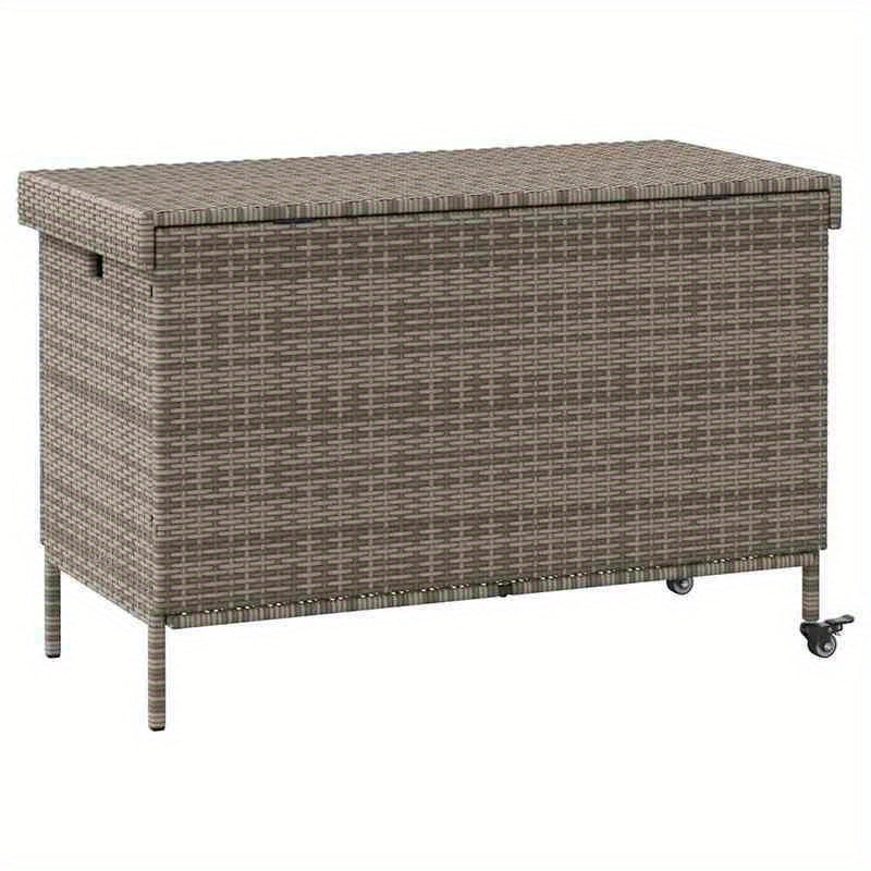 Opbergbox Tuin – Tuinkussenbox – Tuinkist – Kussenbox – Tuinopbergbox – Poly Rattan – Weerbestendig – Met Wieltjes – 110x55x73 cm – Mobiel en Duurzaam