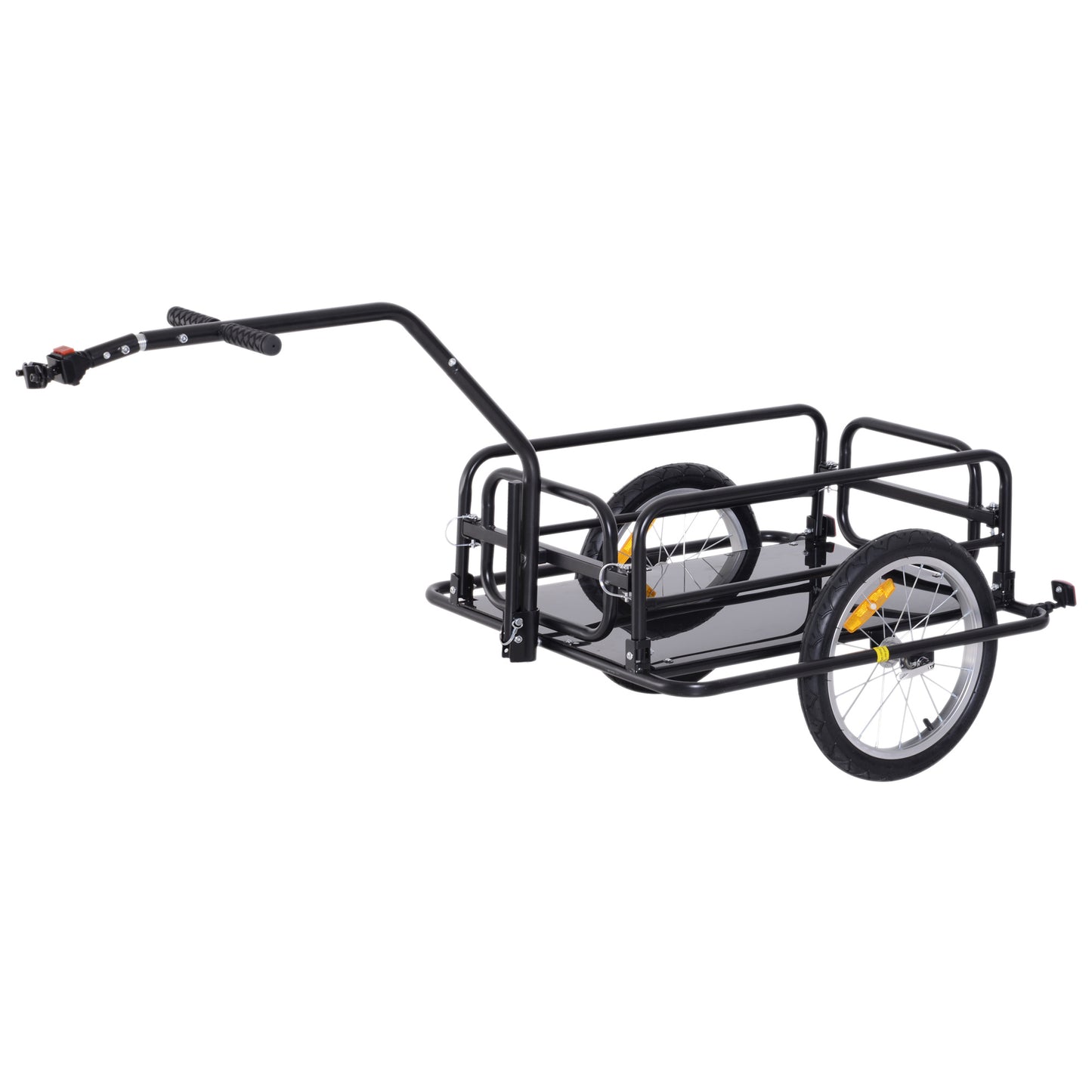 Bicycle Trailer Folding Cargo Trailer with Coupling, Coupler & Reflectors Transport Cart Up to 40 Kg Loadable, Transport Trailer Trailer for Camping, Shopping, Moving 155 X 71.5 X 77 Cm