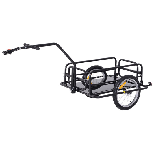 Bicycle Trailer Folding Cargo Trailer with Coupling, Coupler & Reflectors Transport Cart Up to 40 Kg Loadable, Transport Trailer Trailer for Camping, Shopping, Moving 155 X 71.5 X 77 Cm