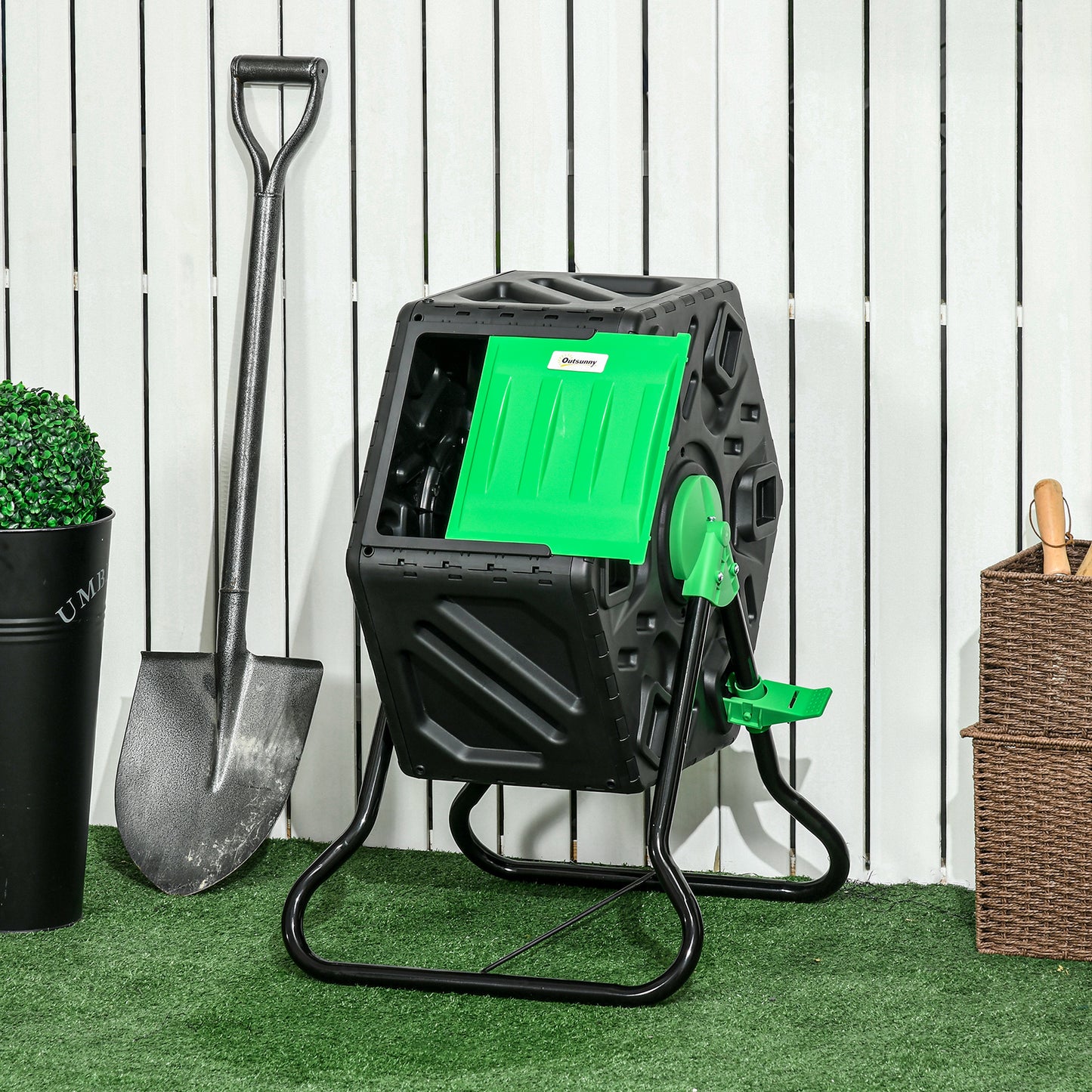 Compostbak – Composteerbak – Compostcontainer – Tuincompost – Keukencompost – 65 Liter Inhoud – 360° Draaibaar Ontwerp
