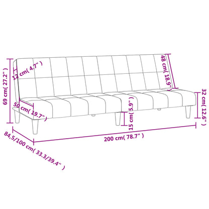 Slaapbank – Bedbank – Logeerbank – 2-Persoonsbank – Slaapbank Donkergrijs – 2-In-1 Ontwerp – Stevig Metalen Frame