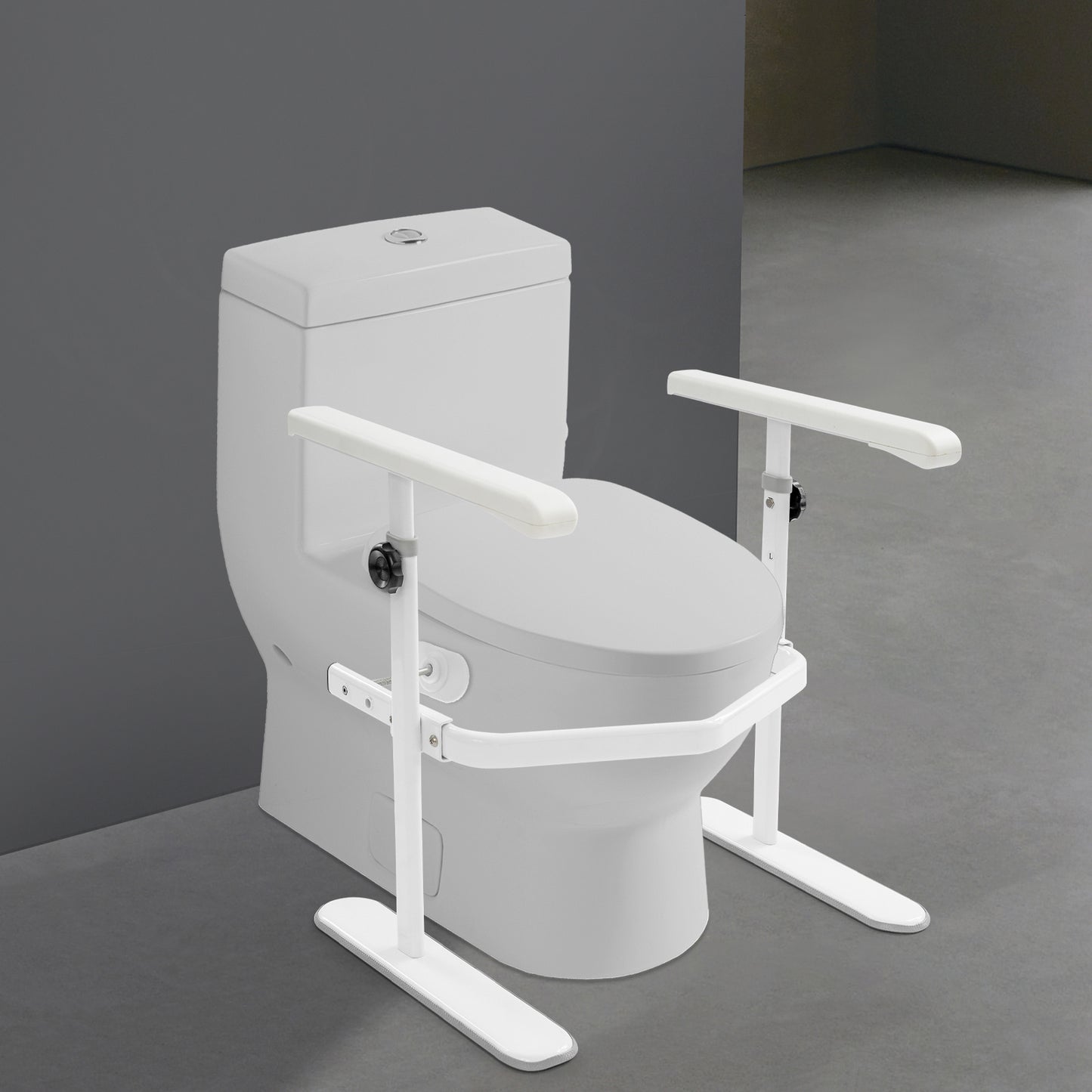 Toiletbeugel – Toiletbeugel Veiligheid – Toiletsteun – Toiletbeugel Wandbeugel – Verstelbare Toiletsteun – Verstelbaar Hoogte – Antislip Basis – Max. Draagkracht 150 kg – Wit