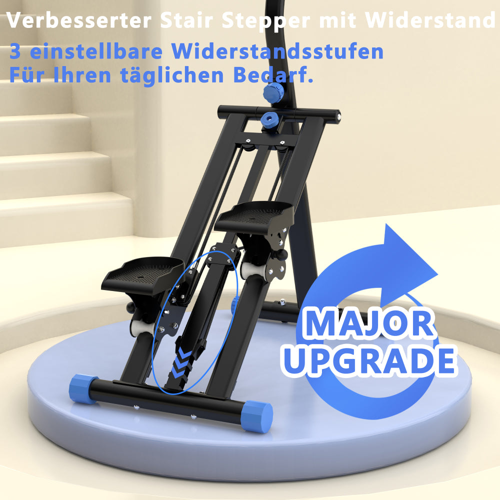 Mini Stepper – Fitness Stepper – Hometrainer – Aerobic Step – Traploper – Verstelbare Weerstand – Inklapbaar Compact – Roestvrij Staal Met Antislip Platforms