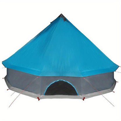 Tipitent – Familietent – Campingtent – Buitenfeest Tent – Pyramide Tent – Extra Ruim Voor 10 Personen – Waterafstotend Polyester Blauw