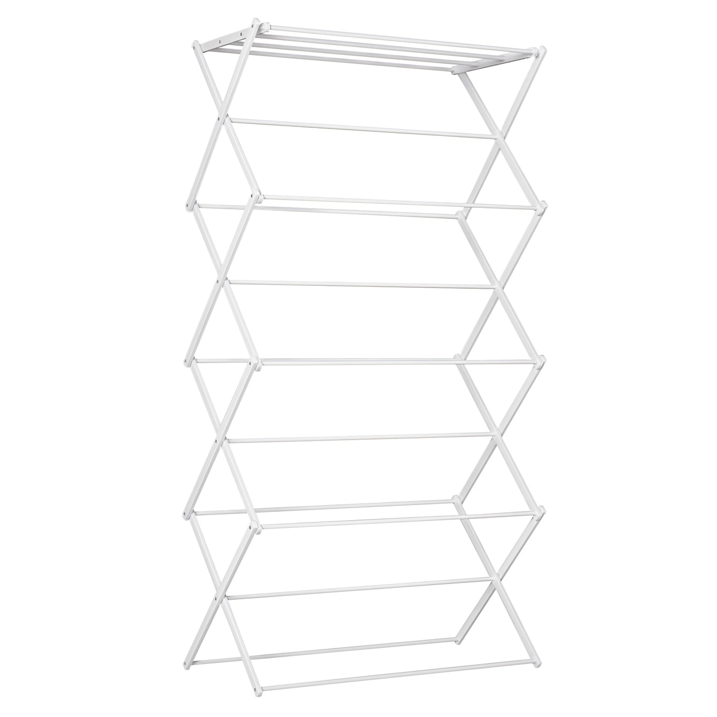 Wasrek 8 Laags – Droogtoren – Kledingrek – Droogrek – Wasstandaard – Inklapbaar – Ruimtebesparend Design – Metaal Kunststof Wit
