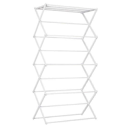 Wasrek 8 Laags – Droogtoren – Kledingrek – Droogrek – Wasstandaard – Inklapbaar – Ruimtebesparend Design – Metaal Kunststof Wit