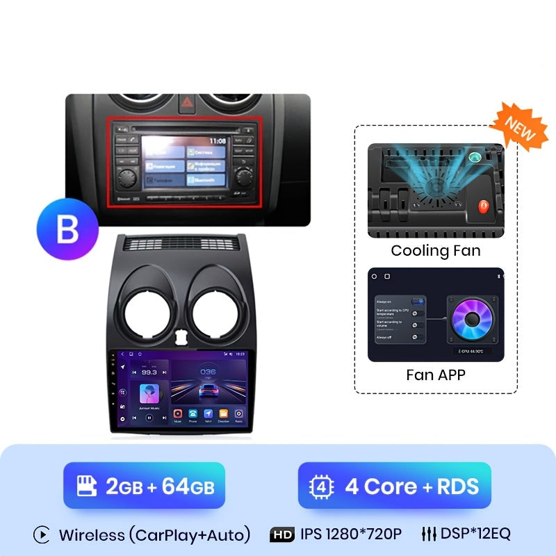 2DIN Android Multimedia Speler – Auto Radio – Touchscreen Headunit – Navigatiesysteem – CarPlay Android Auto – 9 Inch IPS Scherm – Draadloze Connectiviteit
