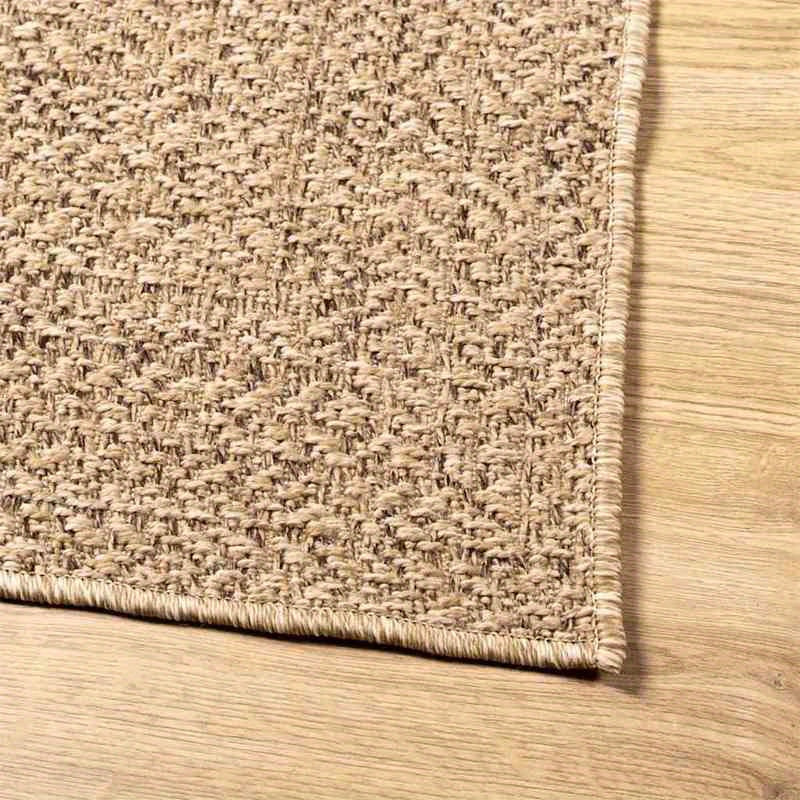 Mat Jute Look – Vloerkleed – Tapijt – Vloermat – Vloerbedekking – Extra Groot 160x230 cm – Weerbestendig & Handgemaakt – Naturel Bruin