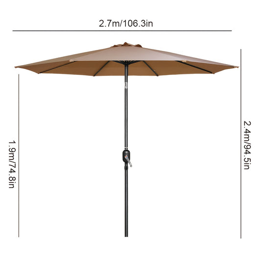 360° Draaibare Zweefparasol – Grote Vierkante Buitenparasol met Sterk Ijzeren Frame – Machinewasbare Doek in Beige, Rood, Khaki, Donkergroen of Grijs – Voor Tuin, Terras, Café of Markt