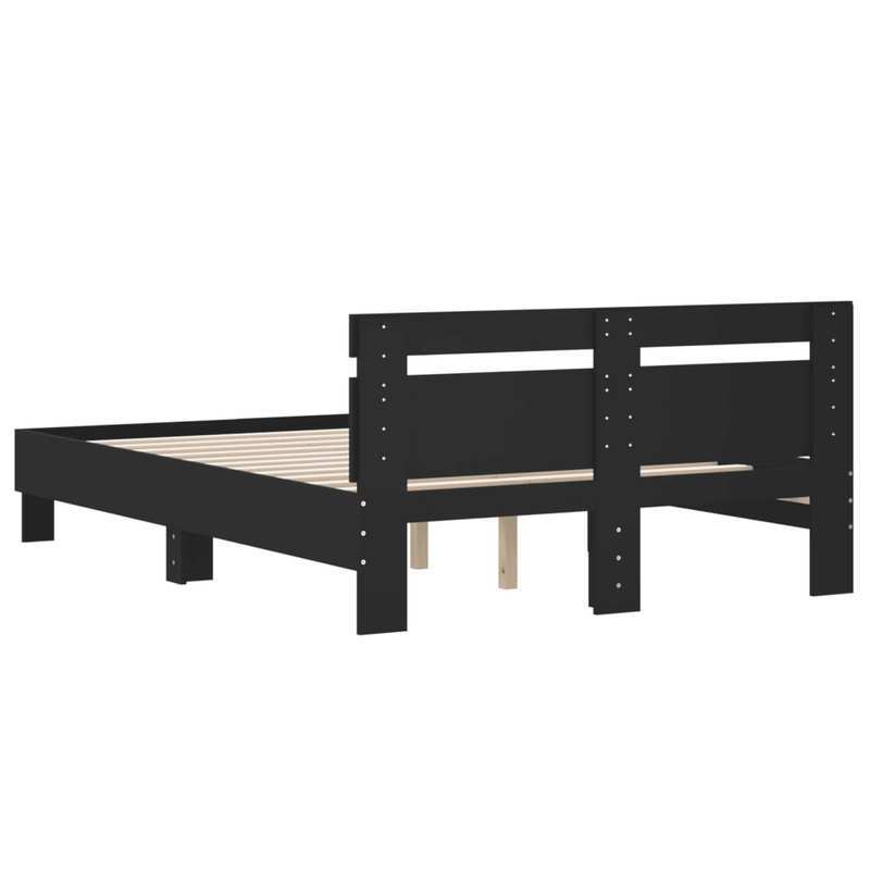 Bed frame con Headboard Nero 120x190cm in Wood Multilayer Removable and durable