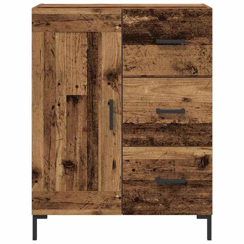 Modern Aged Wood Sideboard with Drawer - Engineered Wood Cabinet (69.5x34x90cm) | Particle Board, Frame | Freestanding Storage Furniture for, Dining Room, Entryway | Classic Contemporary Design for small to