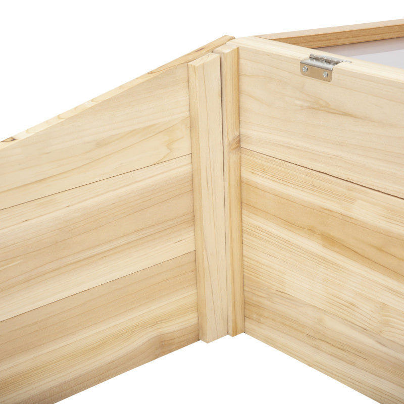 Kweekkas – Broeikas – Tuinkas – Kweekbak – Moestuinkas – Natuurlijke Grenenhouten Frame – Polycarbonaat Platen – Compact 100x50x35 cm – Sluitbaar Dak met Ventilatie