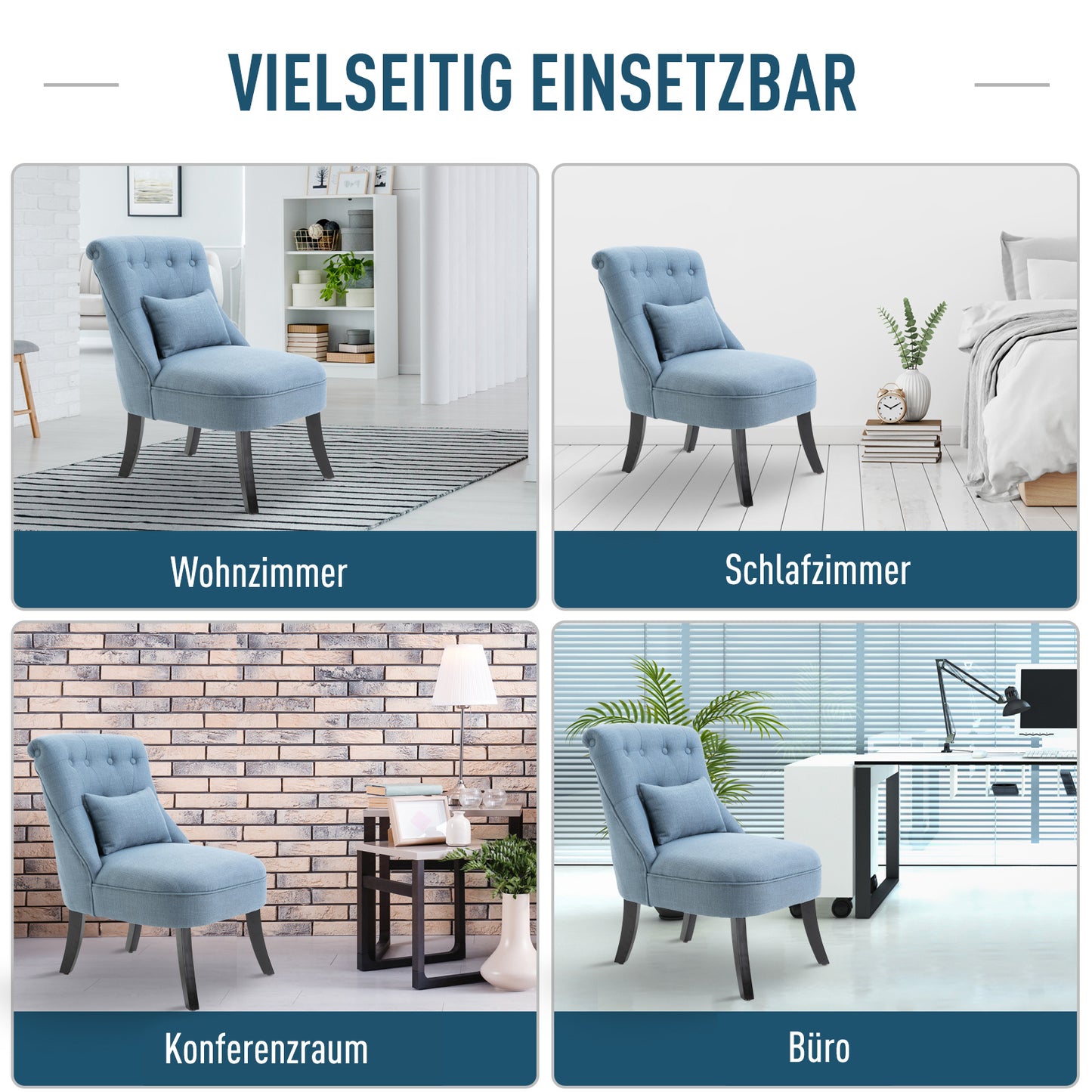 Fauteuil – Relaxfauteuil – Leunstoel – TV Stoel – Zitstoel – Linnen Bekleding – Rugkussen – 52,5x69x77 cm – Massief Rubberhout