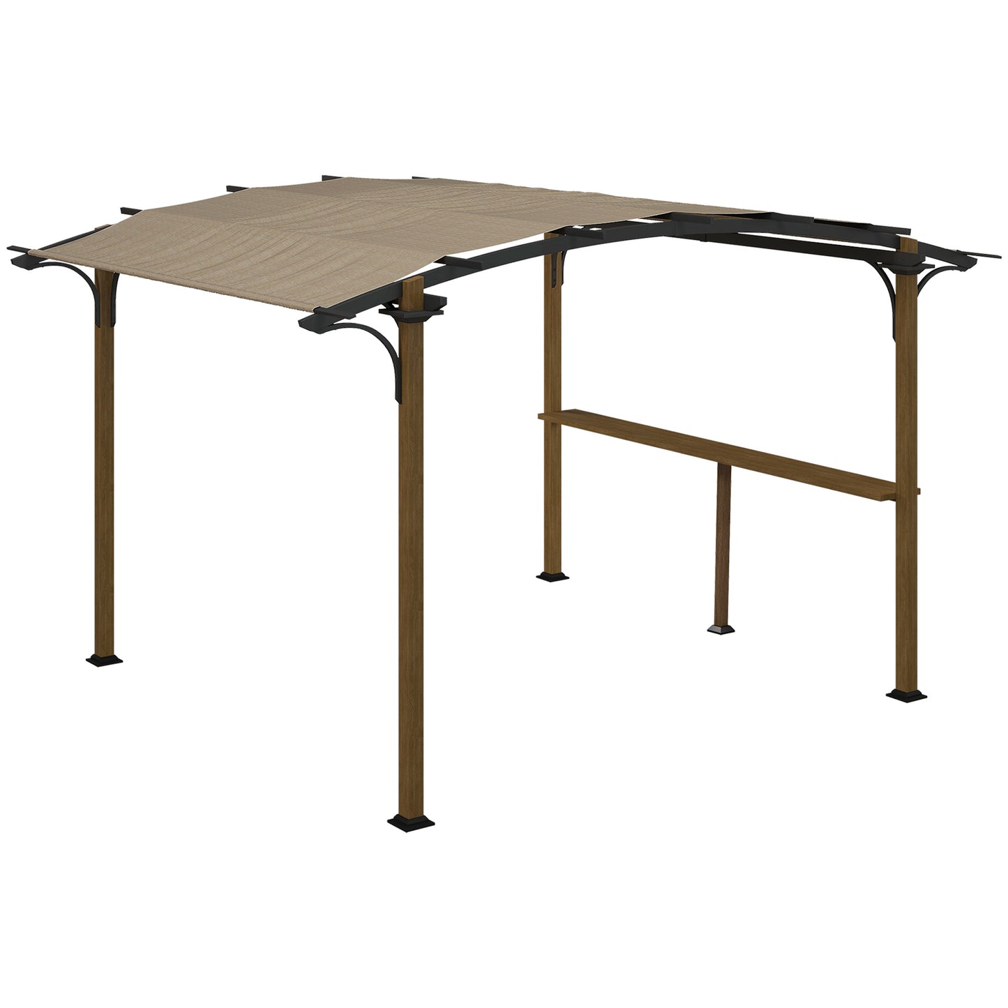 Pergola – Tuinoverkapping – Prieel – Terrasoverkapping – Schaduwdoek – Aluminium Frame – Gecoat Dakdoek Met UV Bescherming – Afmeting 406x260x239 cm