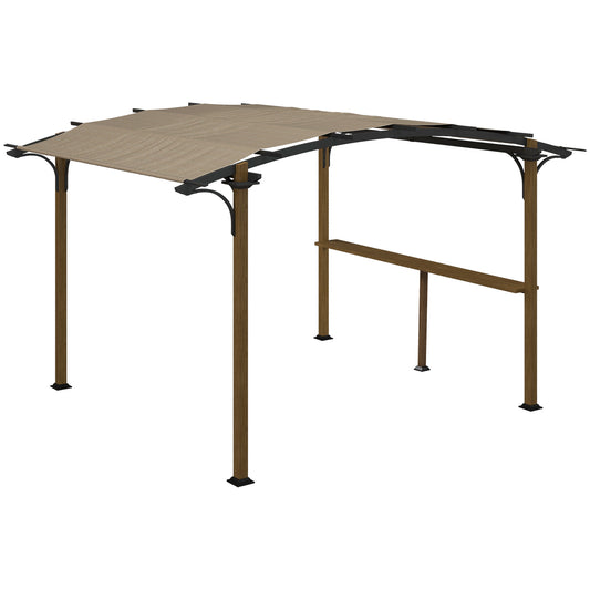 Pergola – Tuinoverkapping – Prieel – Terrasoverkapping – Schaduwdoek – Aluminium Frame – Gecoat Dakdoek Met UV Bescherming – Afmeting 406x260x239 cm