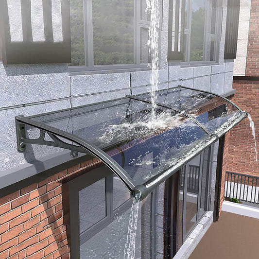 Aluminium Zonnescherm – Uitbreekbaar Zonnescherm – Deurzonnescherm – Raamzonnescherm – Balkonoverkapping – 100x203 cm – Duurzaam Aluminium Frame – Waterafvoer Goot