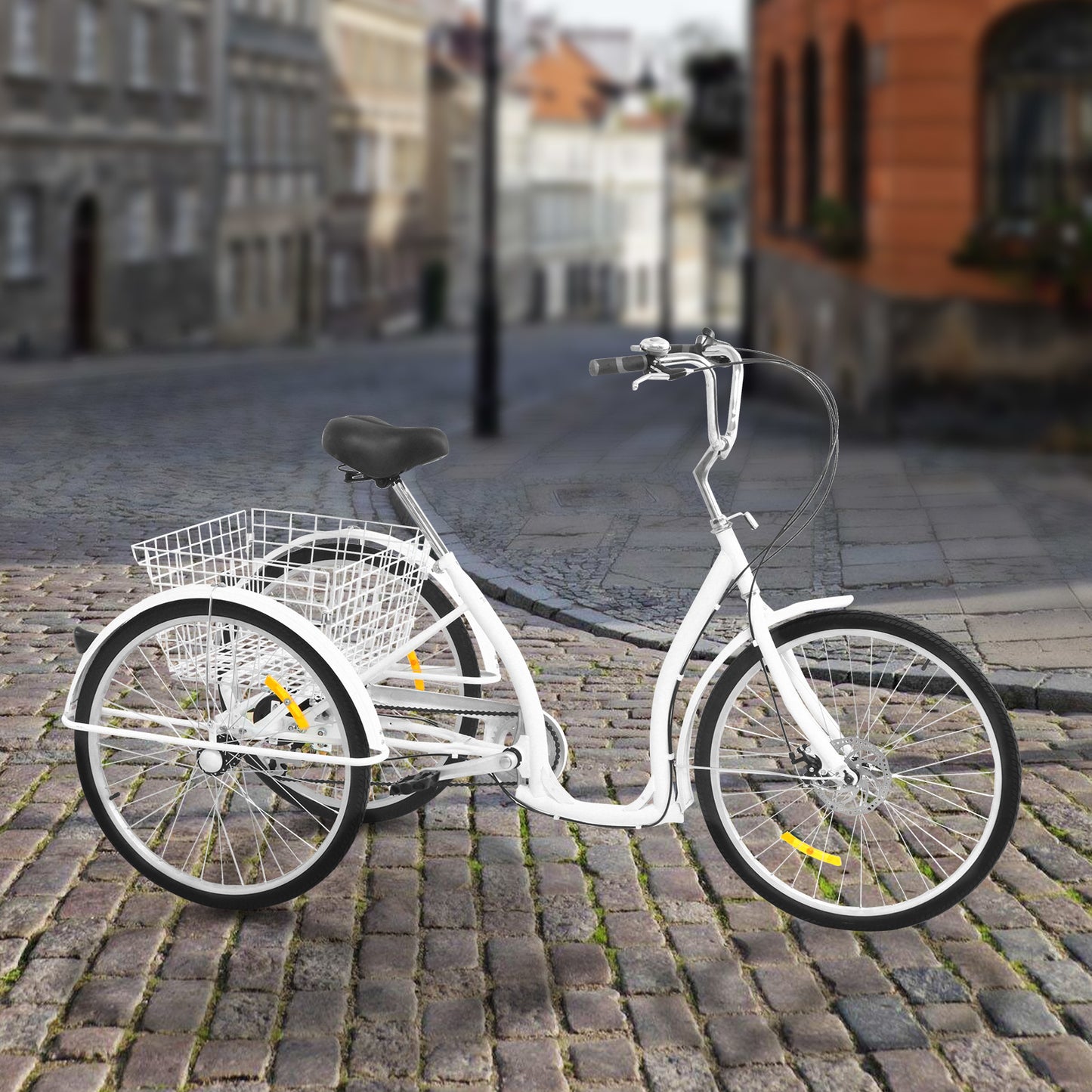 Stadsfiets – Fiets Voor Volwassenen – Comfortabele Stadsfiets – Functionele Fiets – Urban Bike – 6 Versnellingen – Schijfrem & Voormand – Wit