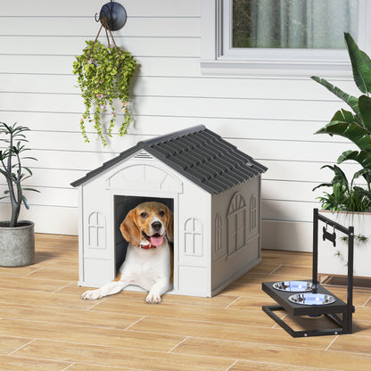 Hondenhok – Hondenkennel – Hondenhuis – Hondenbench – Hondenverblijf – Wit – Weerbestendig PP Materiaal – Ruime Afmetingen 65x75,7x63 cm