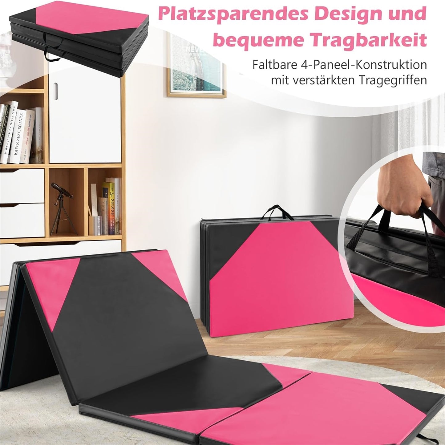 Opvouwbare Fitnessmat – Yoga Mat – Pilates Mat – Trainingsmat – Gym Mat – Dikte 3,8 cm – Waterafstotend & Comfortabel