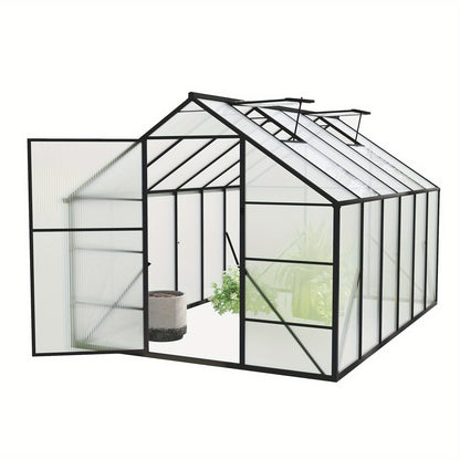 Aluminium Kweekkas – Serre – Groentekas – Plantenkas – Tuinkas – 310x250x205 cm – Stevig Aluminium Frame – PC Panelen Met Ventilatie