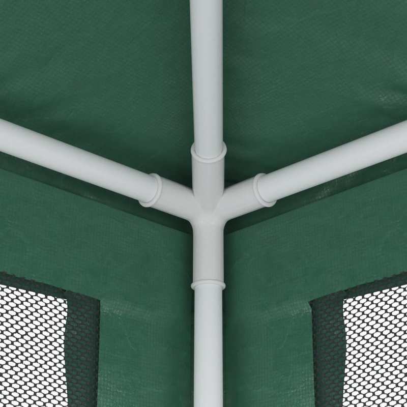 Party tent with 6 mesh side walls Green 3x6m HDPE