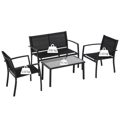 Tuinmeubelen – Loungeset – Zitgroep – Loungebank – Tuinset – Met Metalen Frame – Textilene Bekleding