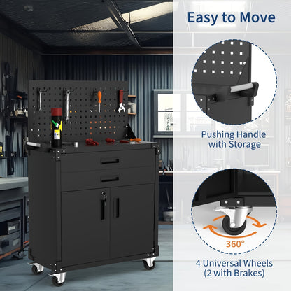Gereedschapswagen – Werkplaatswagen – Gereedschapskast – Rolwagen – Toolcabinet – Zwaar Stalen Constructie – Verstelbare Planken & Pegboard