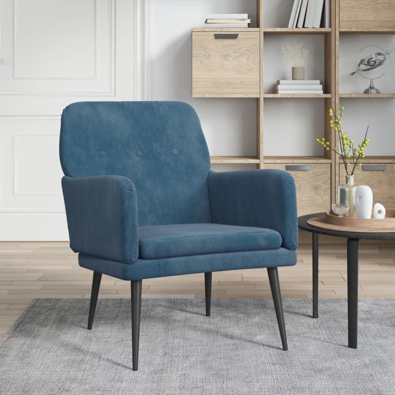 Fauteuil – Fauteuils – Loungestoel – Relaxfauteuil – Draaifauteuil – Velvet Blauw – Compact Formaat 62x79x79 cm – Zachte Fluwelen Bekleding